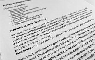 Ausgedruckte Datenschutzerklärung aus dem Datenschutz Generator von AdSimple