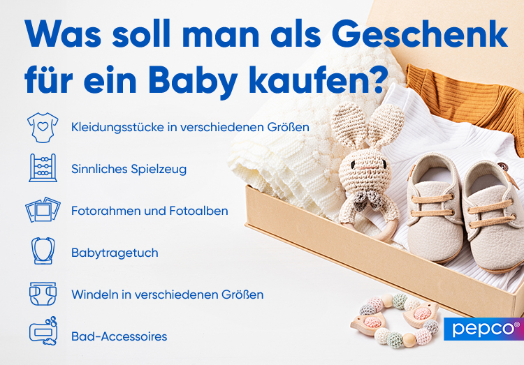 Pepco-Infografik „Was soll man als Geschenk für ein Baby kaufen?