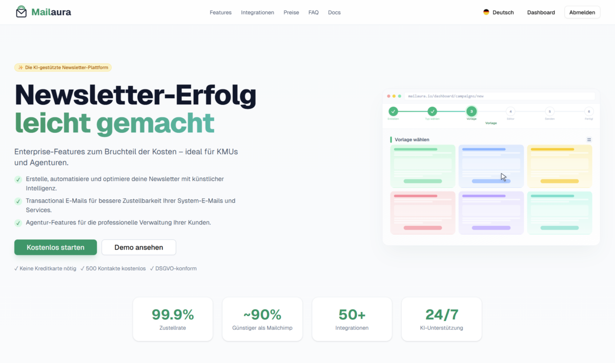 mailaura.io Startseite