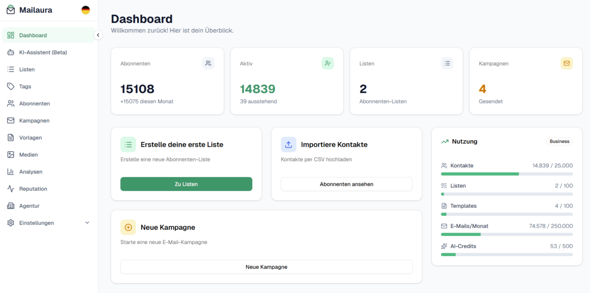 mailaura.io Dashboard