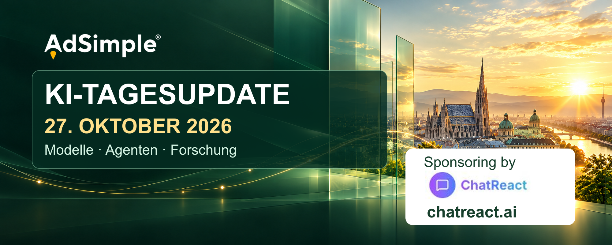 AdSimple KI-Tagesupdate vom 27. Oktober 2026, gesponsert von ChatReact – chatreact.ai
